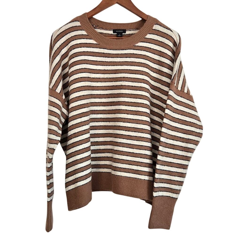 Quiet Luxury Old Money Halogen Striped Normcore Sweater Light Academia XL